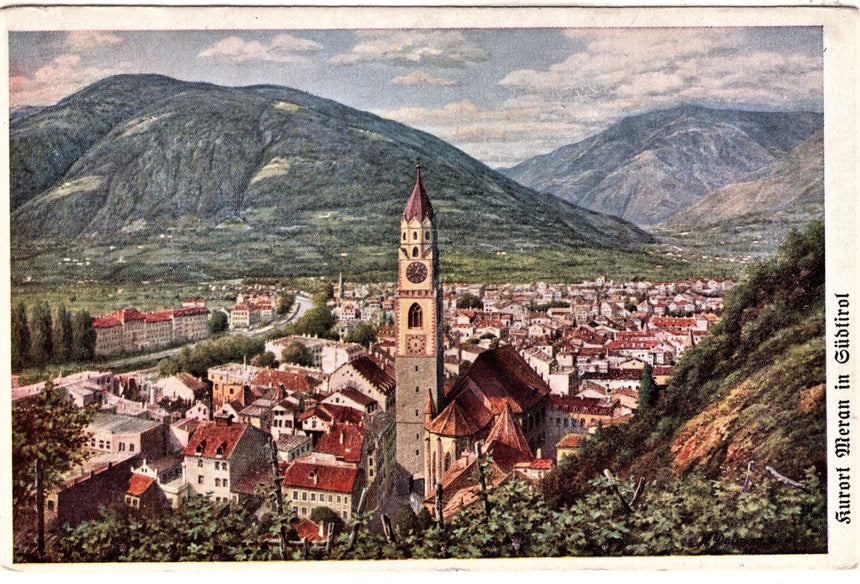 Cartolina antica Merano Kurort Meran in Sudtirol