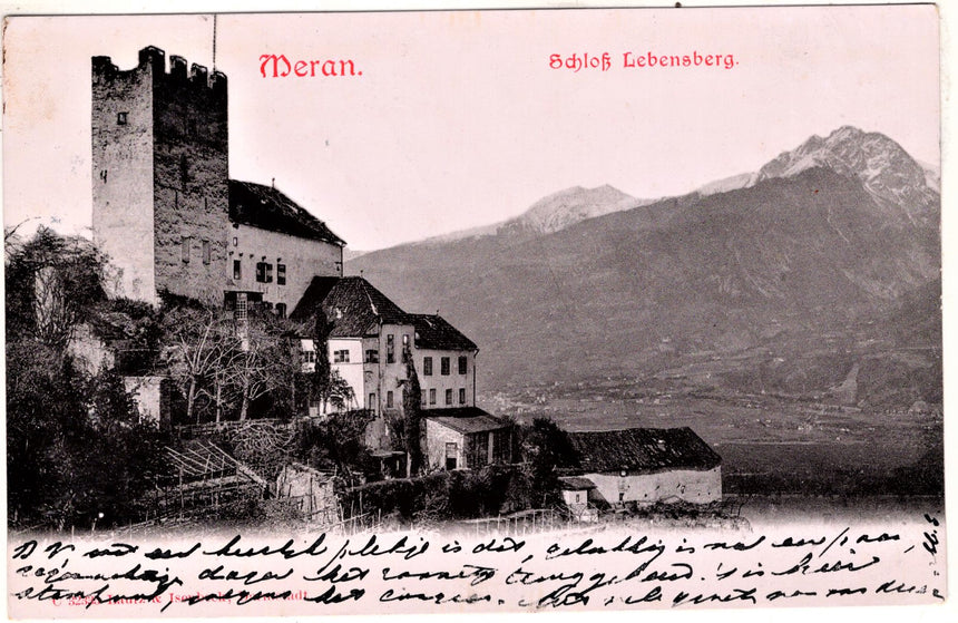 Cartolina antica Merano Schloss Lebensberg