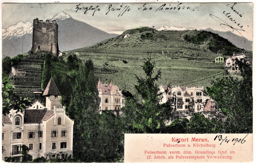 Cartolina antica Merano Kurort Meran in Sudtirol