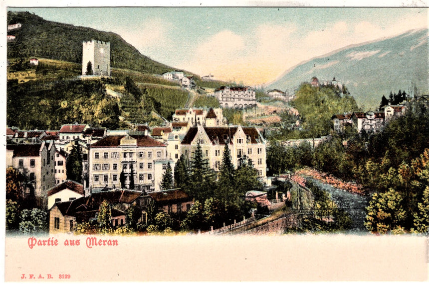 Cartolina antica Merano partie aus Meran