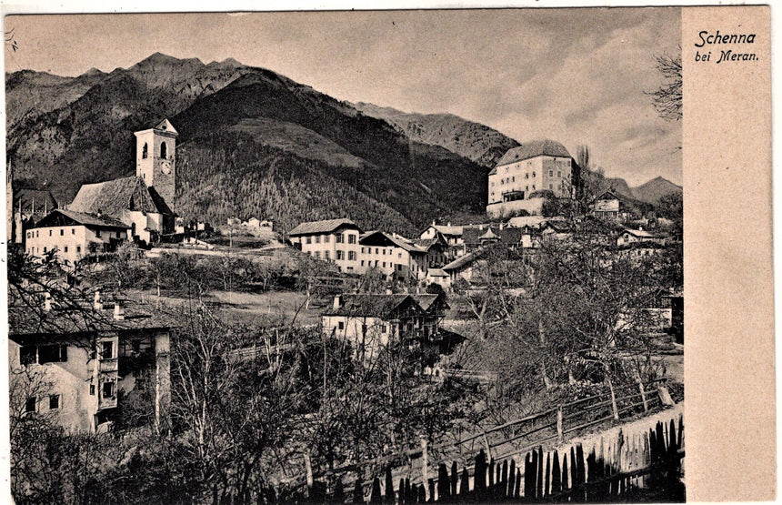 Cartolina antica Merano Dorf Schònna bei Meran