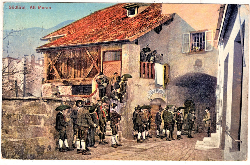 Cartolina antica Merano Sudtitol alt Meran
