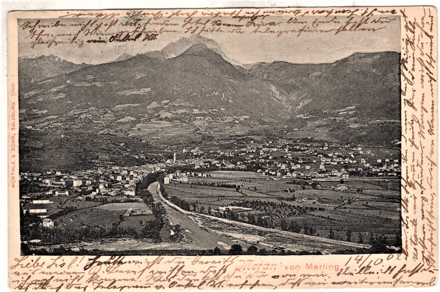 Cartolina antica Merano Meran von Marling