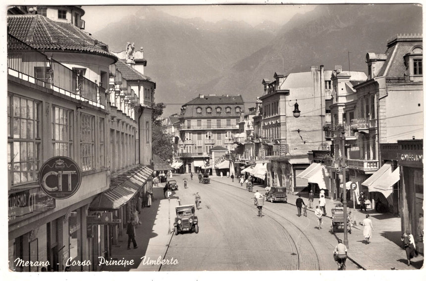 Cartolina antica Merano foto Corso Principe Umberto
