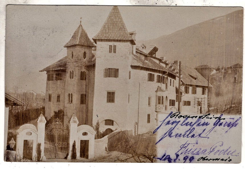 Cartolina antica Merano schloss Rosenstein Meran