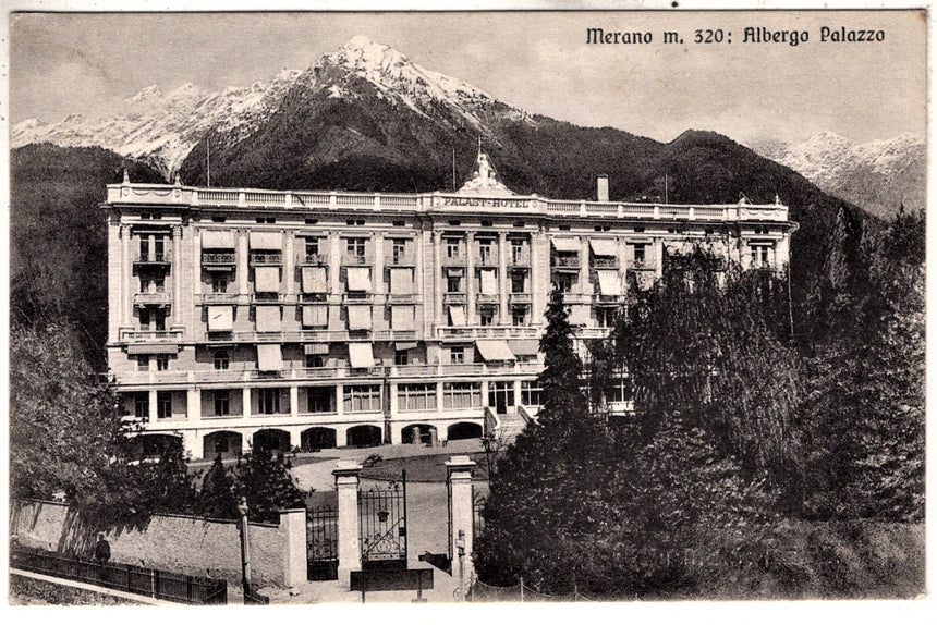 Cartolina antica Merano Albergo Palazzo