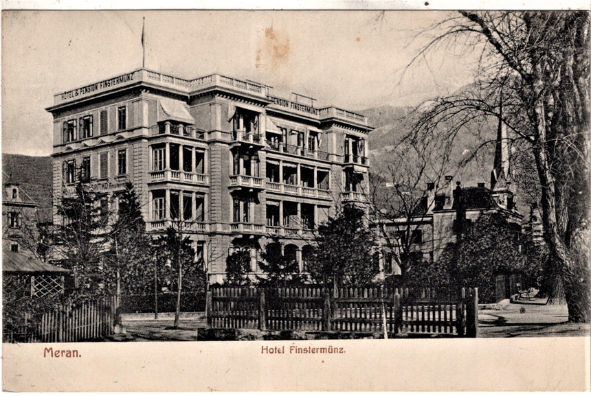 Cartolina antica Merano Hotel Finstermunz