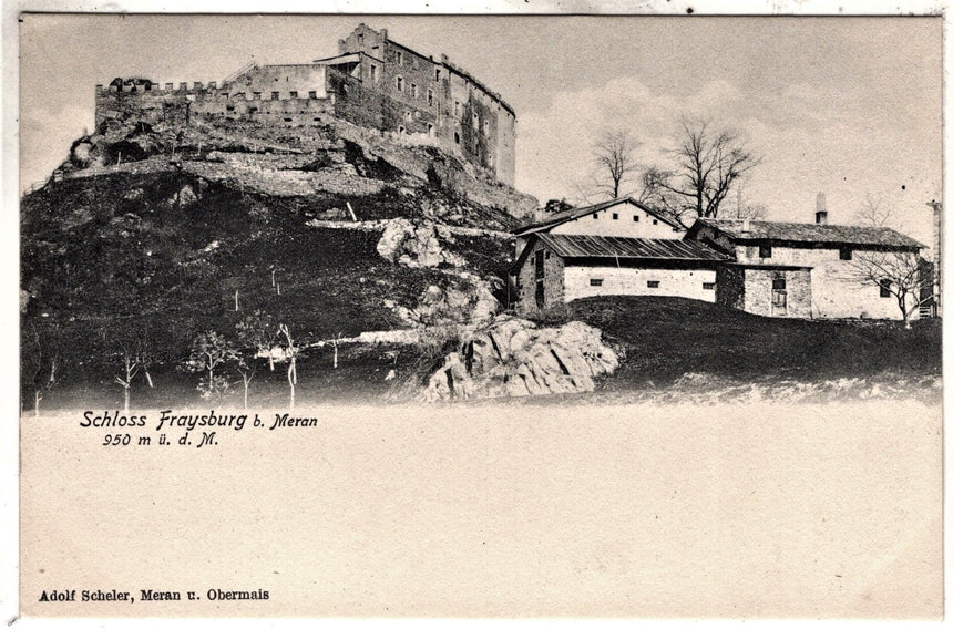 Cartolina antica Merano schloss Frajsburg bei Meran