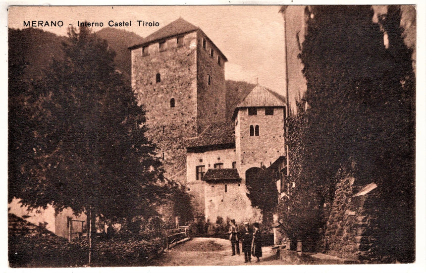 Cartolina antica Merano interno castel Tirolo Merano -Trento