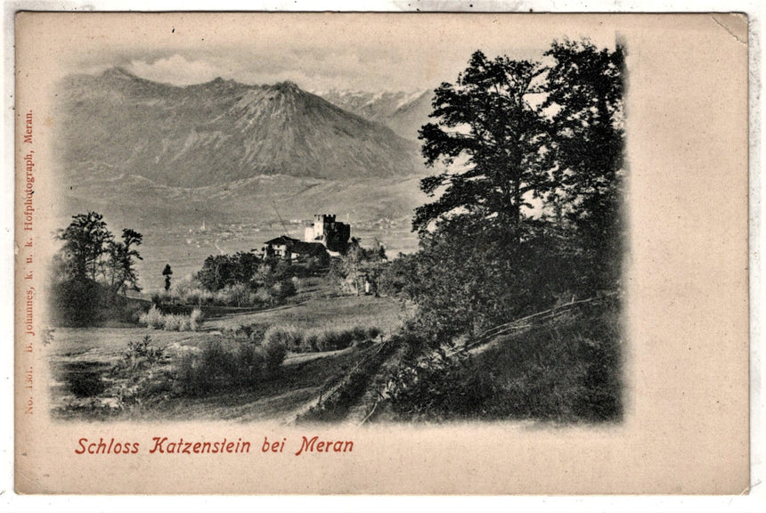 Cartolina antica Merano schloss Katzenstein bei Meran