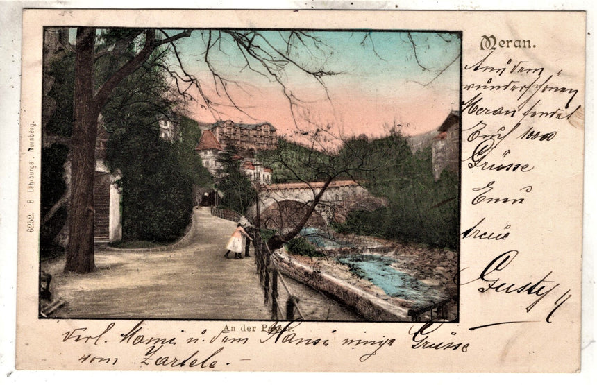 Cartolina antica Merano Meran an der Passer