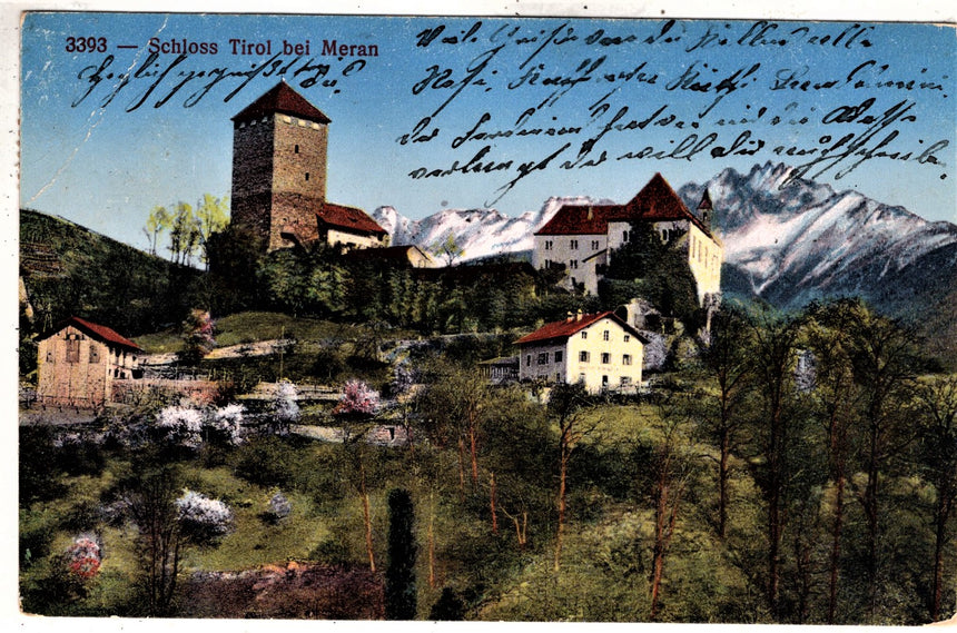 Cartolina antica Merano schloss Tirol bei Meran