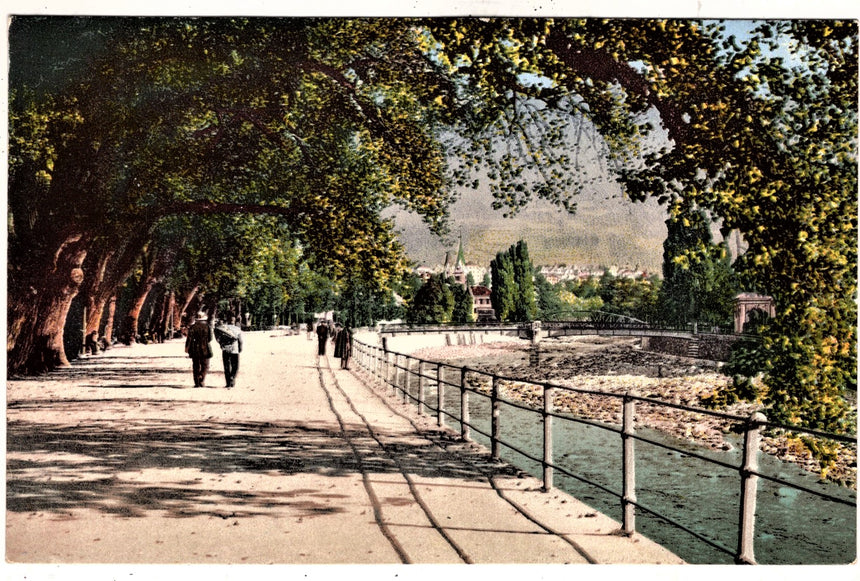Cartolina antica Merano Gfiselapromenade in Meran