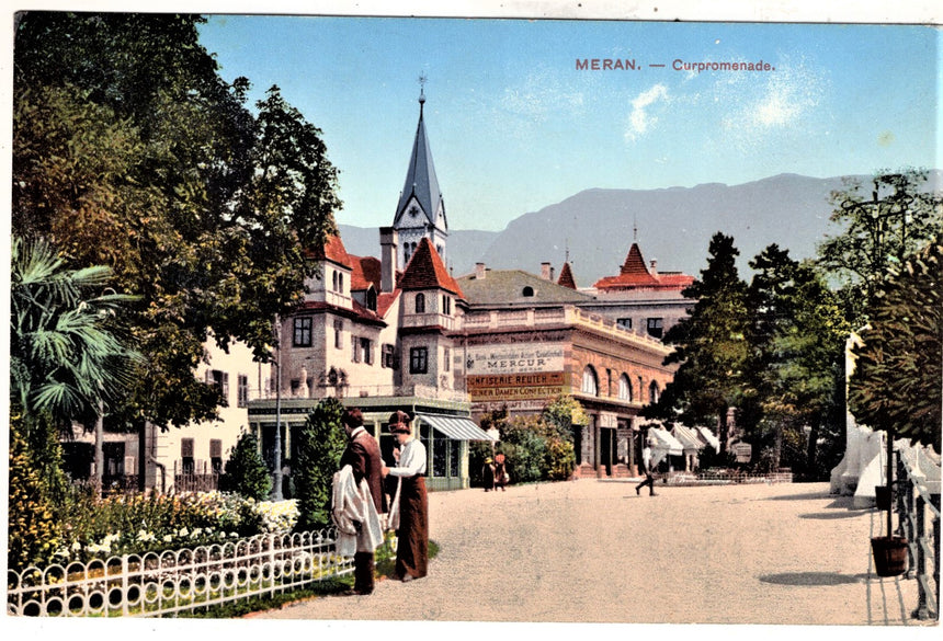 Cartolina antica Merano Curpromenade in Meran