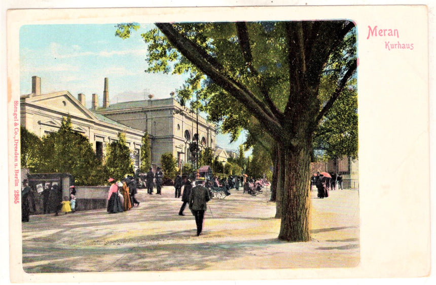 Cartolina antica Merano Promenade  Kurhaus in Meran