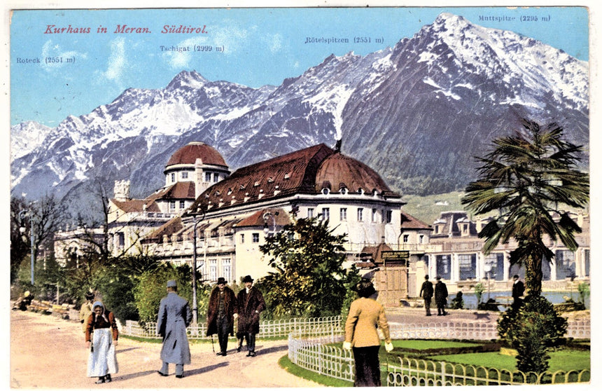 Cartolina antica Merano Kurhaus in Meran Sudtirol