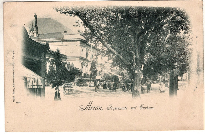 Cartolina antica Merano Promenade mit Curhaus