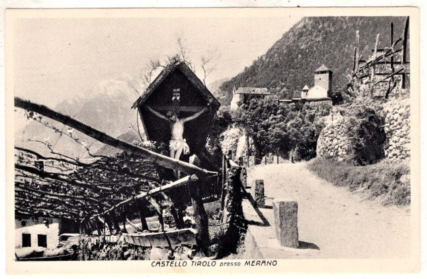 Cartolina antica Merano castel Tirolo presso Merano