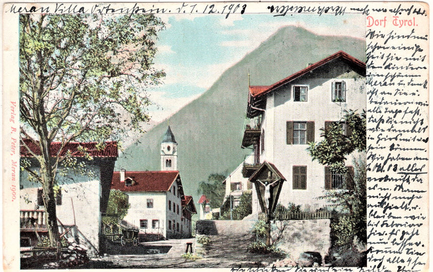 Cartolina antica Merano Dorf Tirol Meran