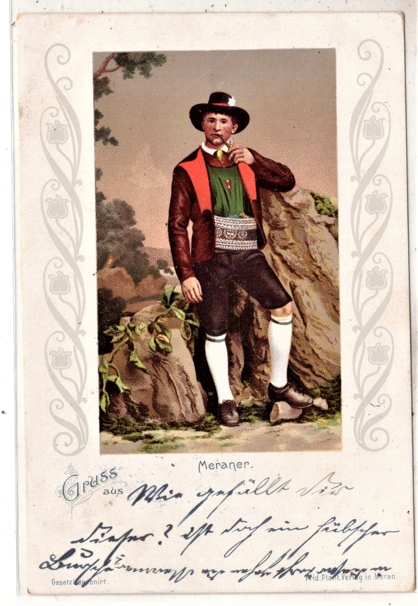 Cartolina antica Merano Gruss aus Meraner