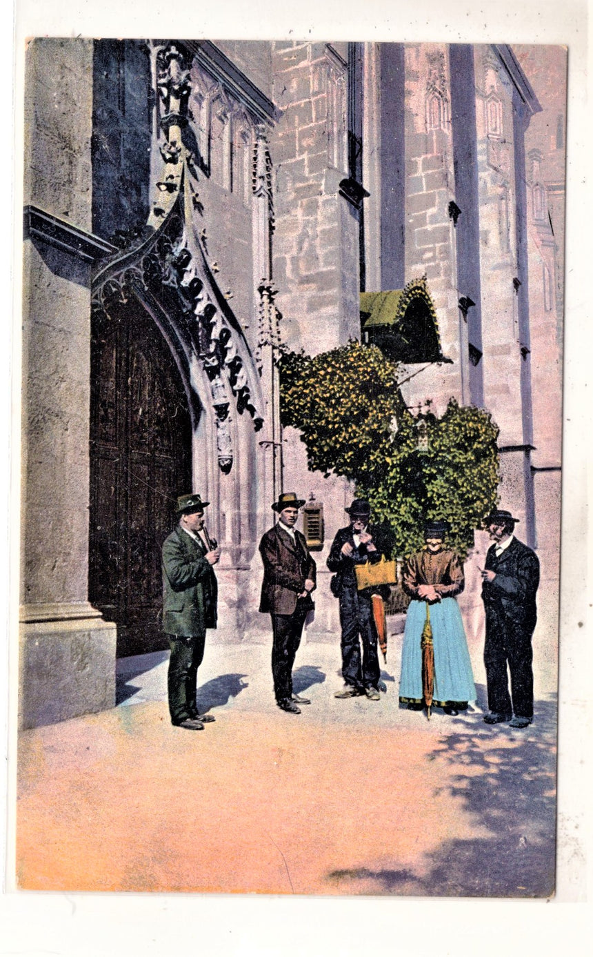 Cartolina antica Merano Chiesa parrocchiale