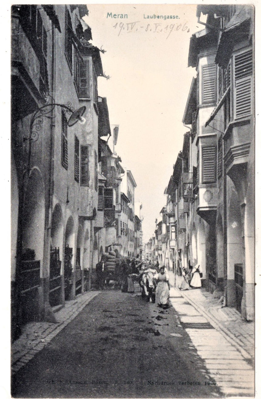 Cartolina antica Merano Meran Laubengasse