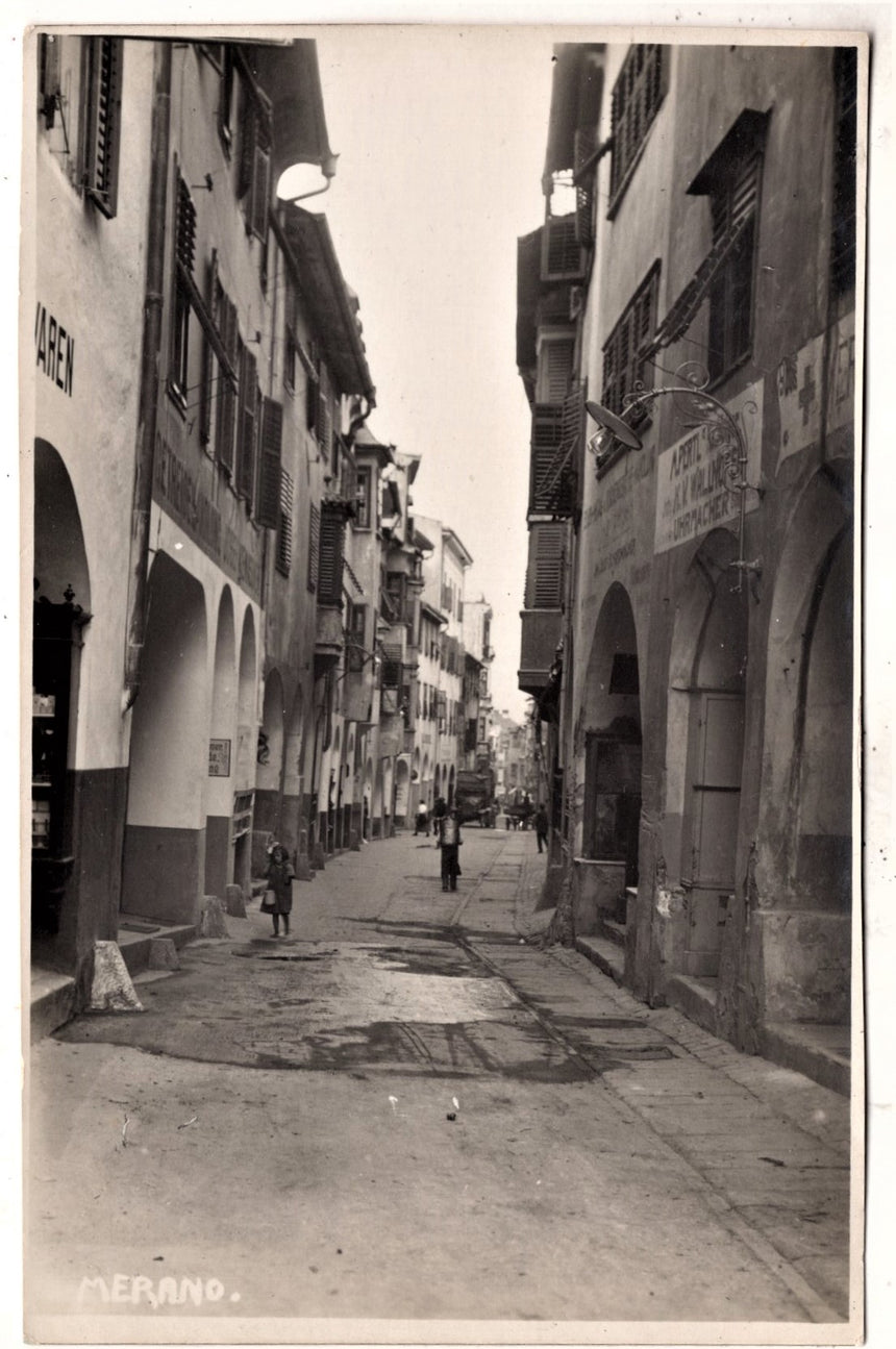 Cartolina antica Merano Meran i portici