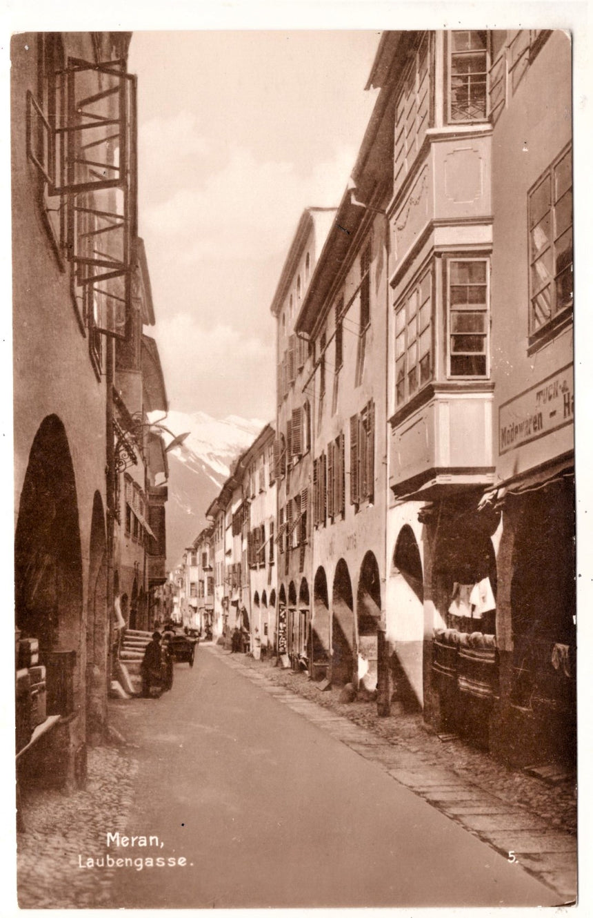 Cartolina antica Merano Meran Laubengasse
