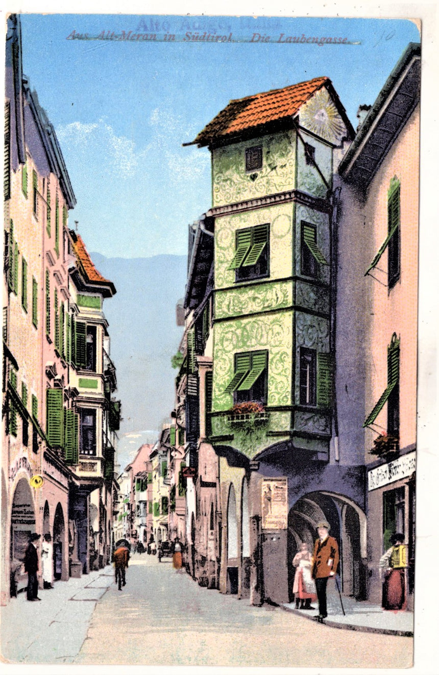 Cartolina antica Merano Meran Laubengasse