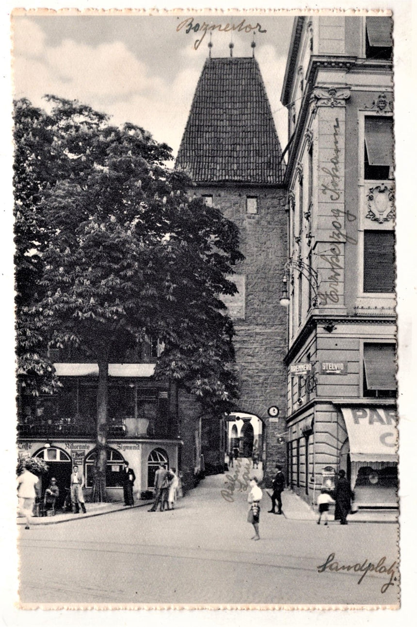 Cartolina antica Merano Meran Porta di Bolzano