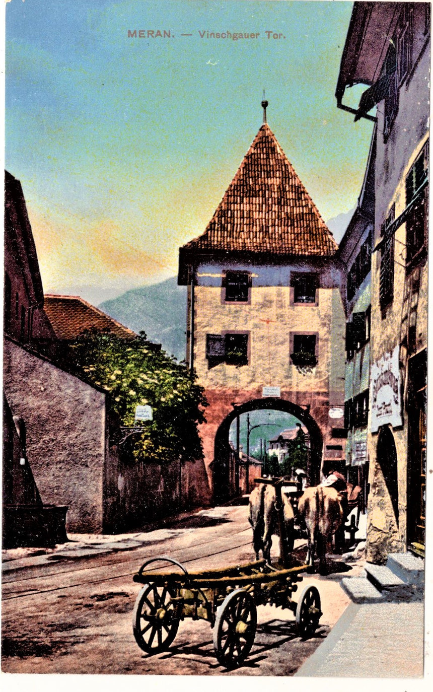 Cartolina antica Merano Meran Vinschgauer Thor