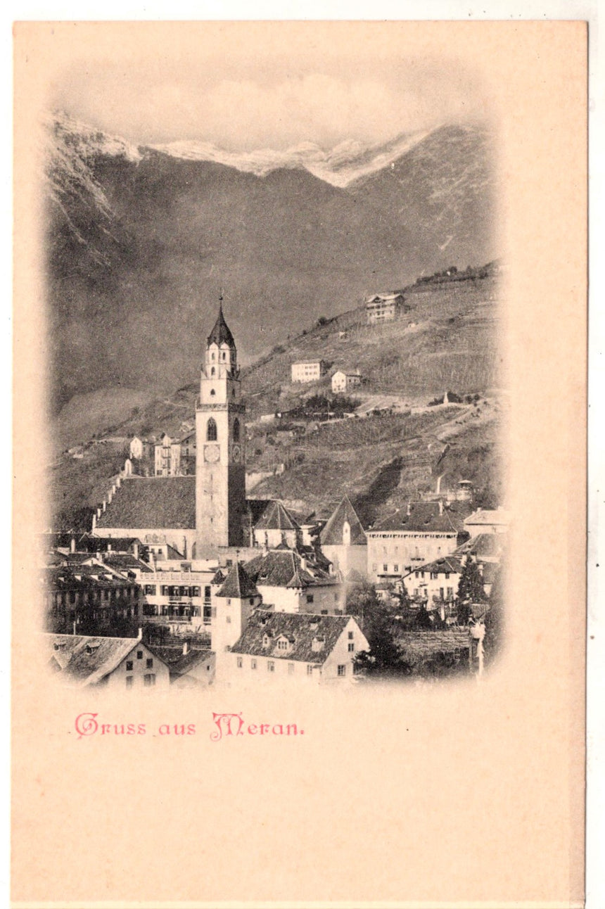 Cartolina antica Merano Gruss aus Meran