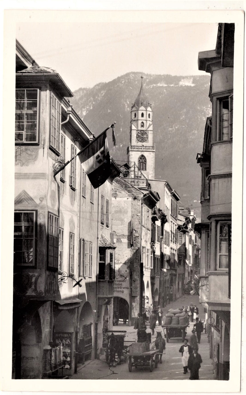 Cartolina antica Merano i portici