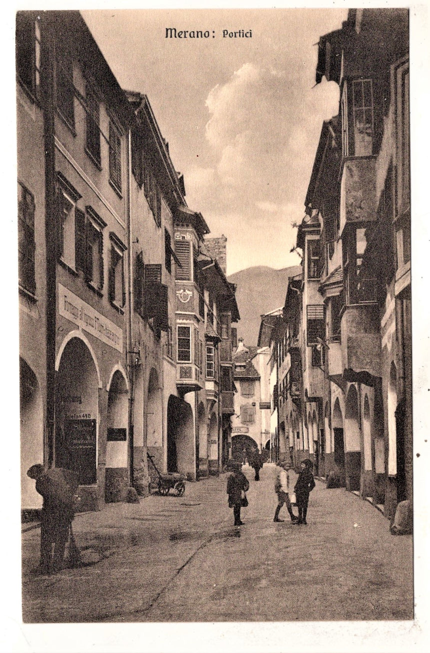 Cartolina antica Merano i portici