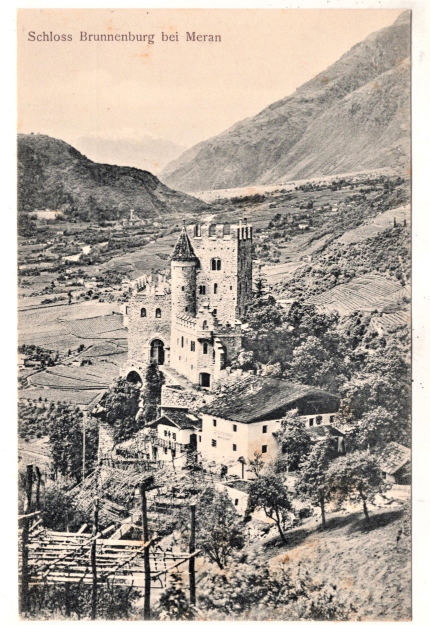 Cartolina antica Merano Schloss Brunnenburg bei Meran