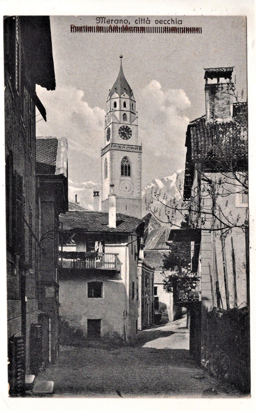 Cartolina antica Merano particolare della città vecchia