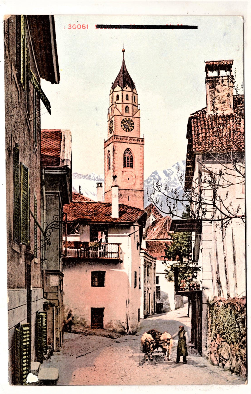 Cartolina antica Merano particolare della città vecchia