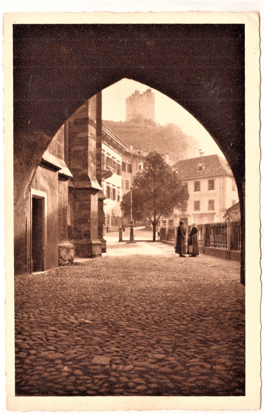 Cartolina antica Merano piazza della Parrocchia
