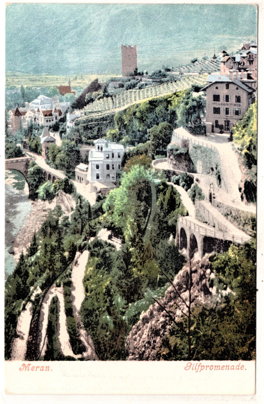 Cartolina antica Merano Gilfpromenade Meran