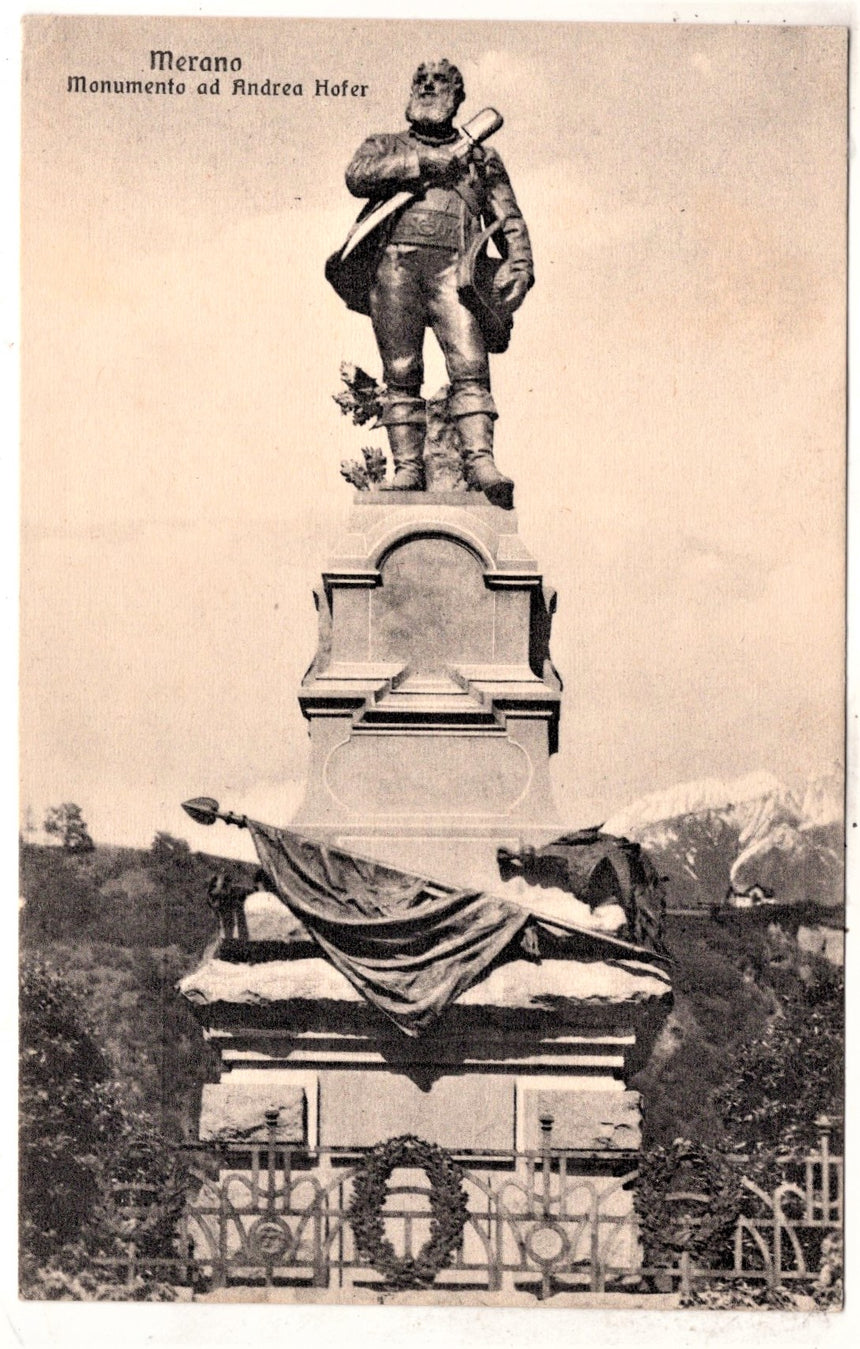 Cartolina antica Merano Monumento ad Anreas Hofer
