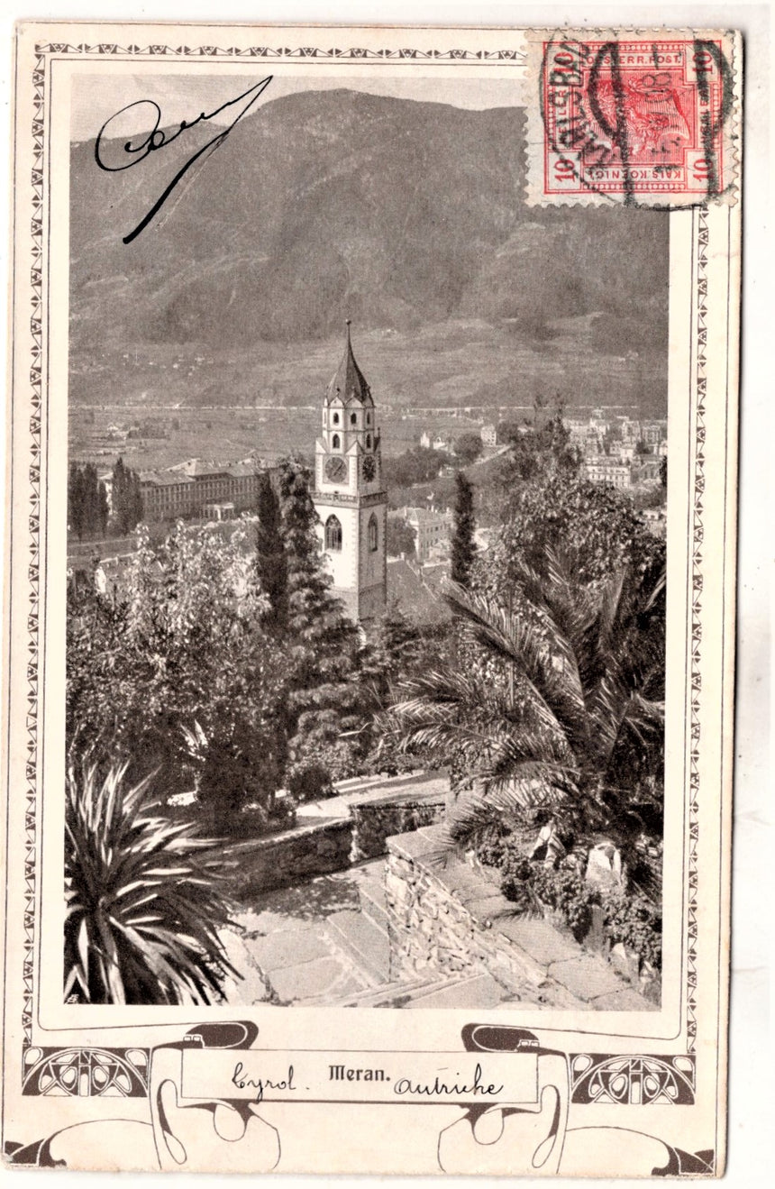 Cartolina antica Merano particolare