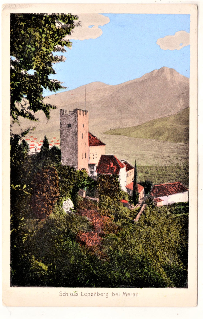 Cartolina antica Merano Schloss Lebenberg bei Meran