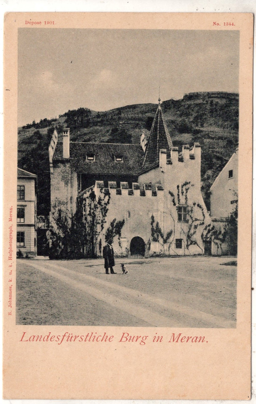 Cartolina antica Merano Landesfurstliche Burg in Meran