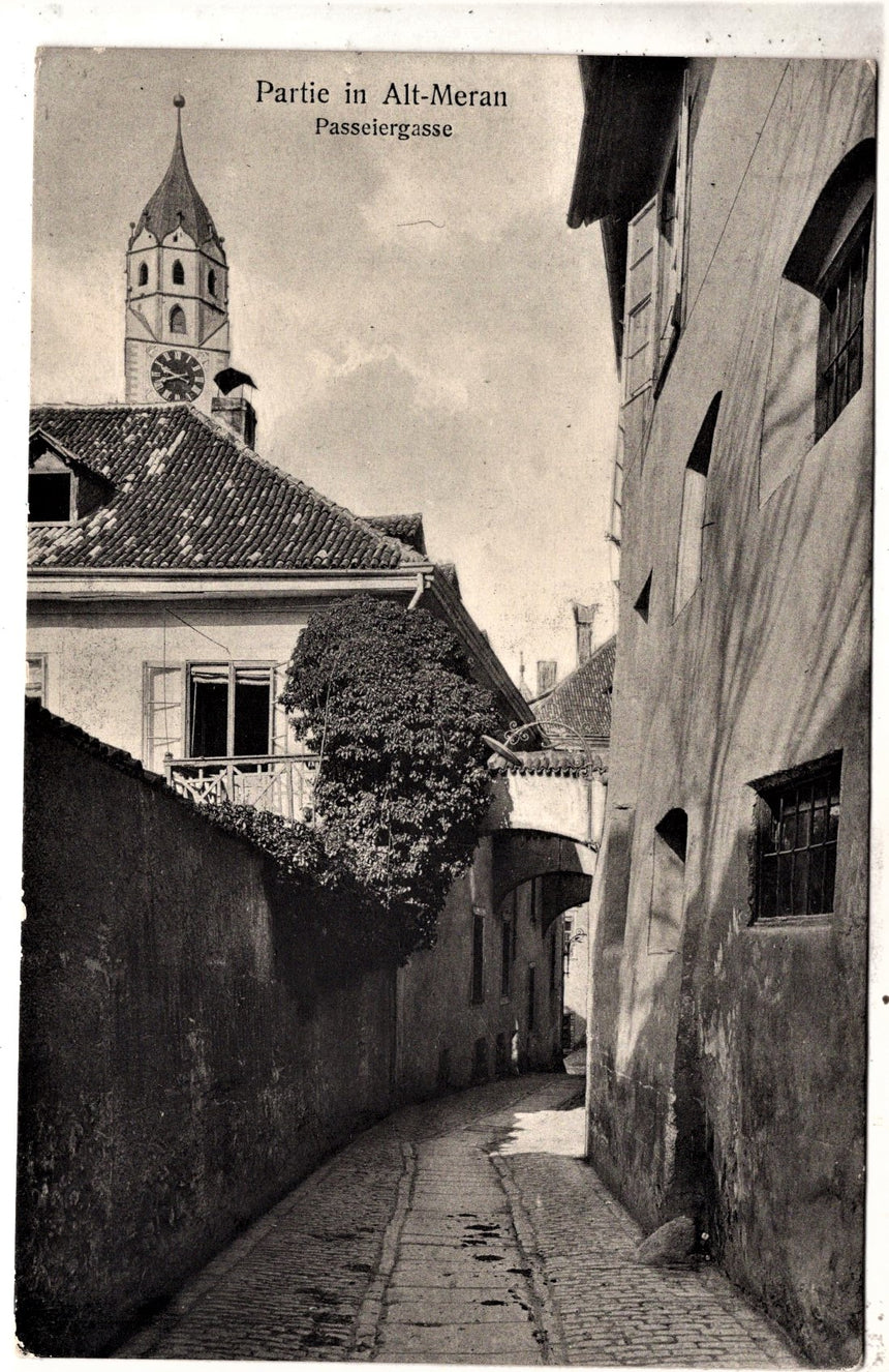 Cartolina antica Merano Partie in alt Meran Passeiergasse