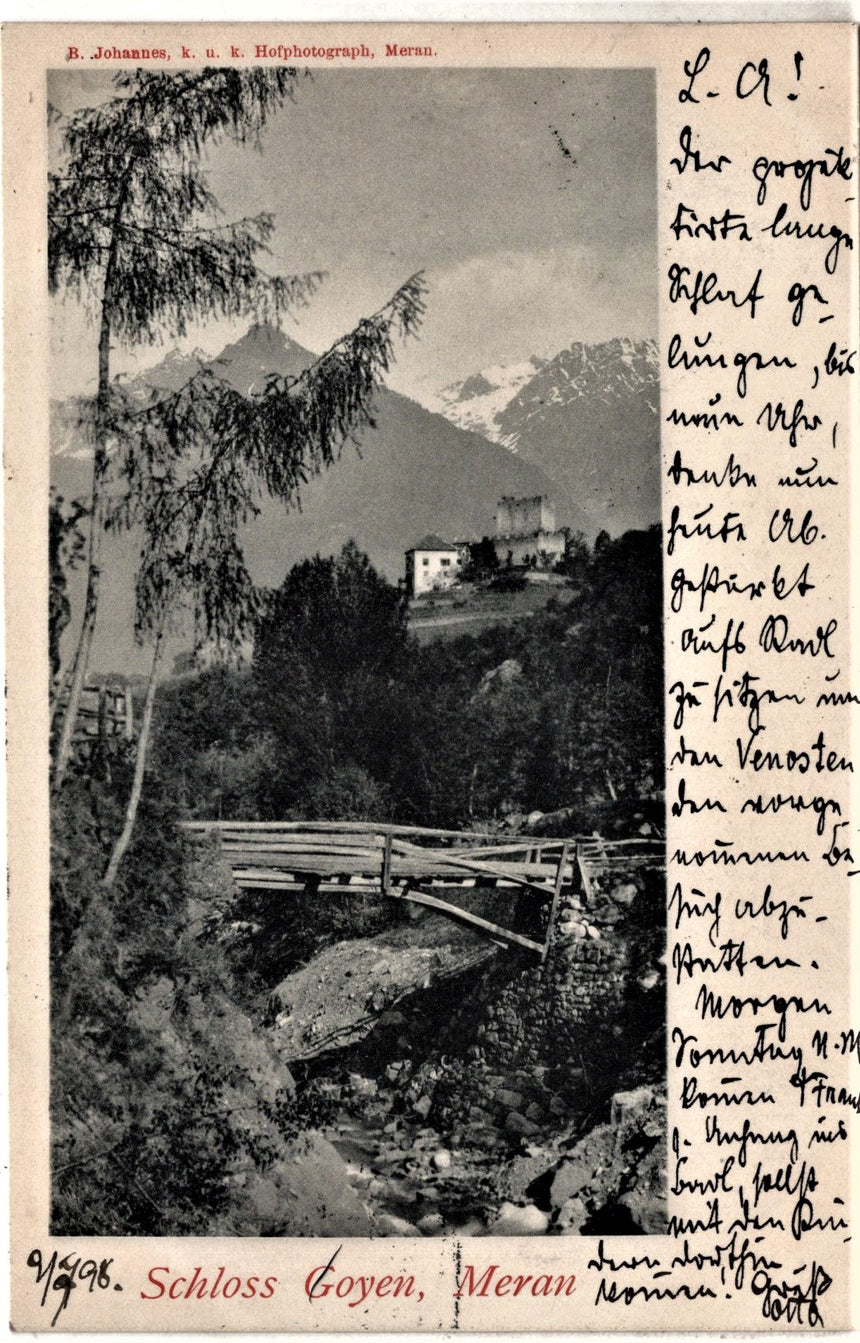 Cartolina antica Merano Schloss Gojen Meran