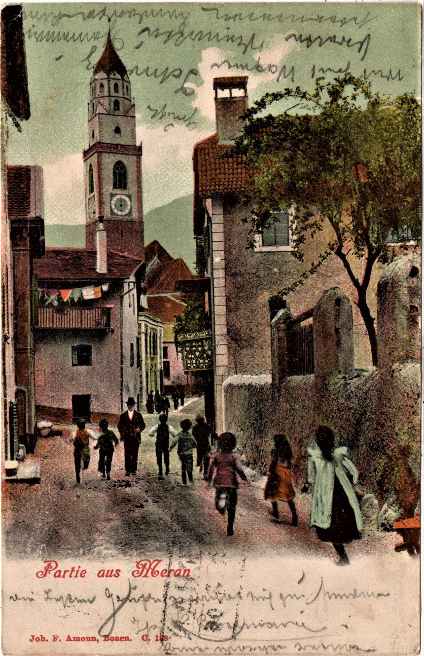 Cartolina antica Merano partie aus Meran