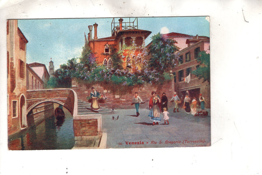 Cartolina antica Venezia vita veneziana