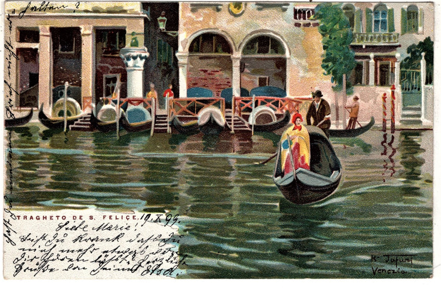 Cartolina antica Venezia traghetto de San Felice Tafuri