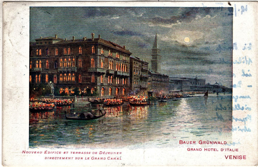 Cartolina antica Venezia Grand Hotel D Italie Venise