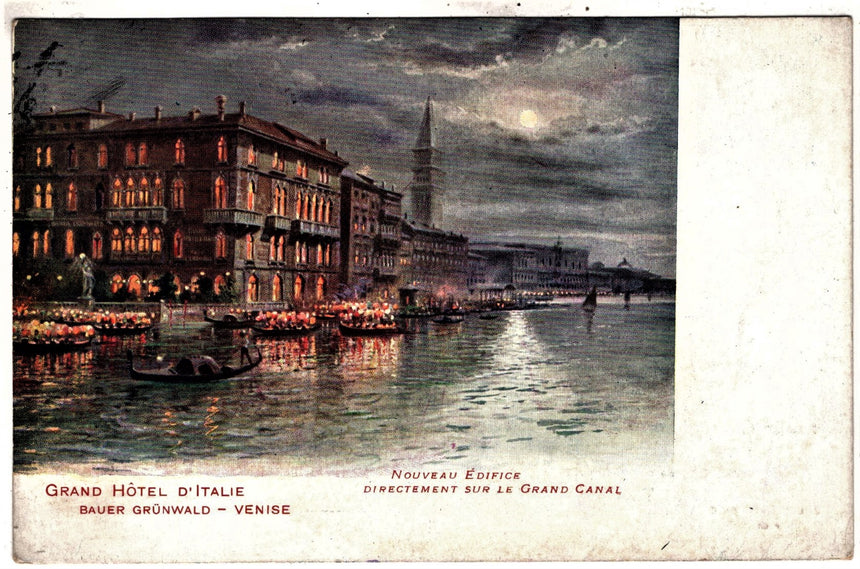 Cartolina antica Venezia Grand Hotel D Italie Venise